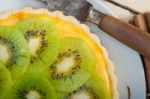 Kiwi  Pie Tart And Spices Stock Photo