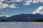 Sailing On Lake Wanaka Stock Photo