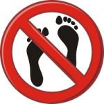 Prohibition Of Walking Barefoot Stock Photo