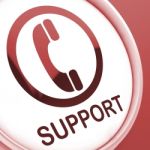 Support Button Shows Call For Advice Stock Photo