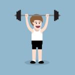 Barbell Shoulder Press Exercise Stock Photo