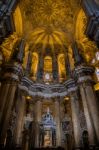 Interior View Of The Cathedral Of The Incarnation In Malaga Stock Photo