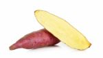 Sweet Potato Isolated On The White Background Stock Photo