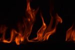 Beautiful Fire Flames On Black Background Stock Photo