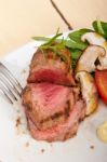 Beef Filet Mignon Grilled With Vegetables Stock Photo