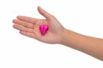 Heart Chocolate On Woman Hand Stock Photo