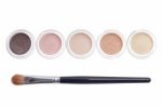 Makeup And Brush Isolated Stock Photo