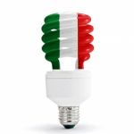 Italy Flag On Energy Saving Bulb Stock Photo