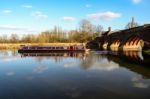 Narrow Boat On The Thames Stock Photo