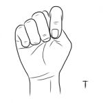 Sign Language And The Alphabet,the Letter T Stock Photo