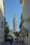 View Towards Matthias Church Budapest Stock Photo