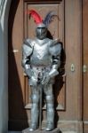 Replica Of A Knight's Suit Of Armour In Rothenburg Stock Photo