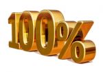 3d Gold 100 Hundred Percent Discount Sign Stock Photo