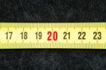 Centimeters Near A Tape Measure On The Number Twenty Stock Photo