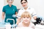 Little Girl After Her Treatment Stock Photo