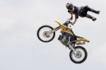 Stunt Motorcyclist At The Hop Farm In Kent Stock Photo