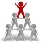 3d Character Pyramid Showing Hierarchy And Teamwork Stock Photo