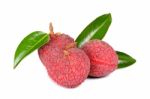 Lychee Or Litchi Isolated On The White Background Stock Photo