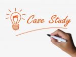 Case Study And Lightbulb Indicate Concepts Ideas And Research Stock Photo