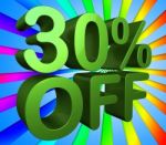 Thirty Percent Off Indicates Cheap Sales And Save Stock Photo