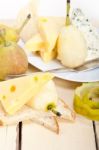 Fresh Pears And Cheese Stock Photo