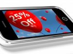 Mobile With 25 Percent Discount Stock Photo