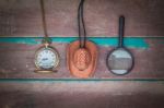 Accessories On A Wooden Stock Photo