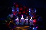 Glasses Of Champagne And New Year Decorations Stock Photo