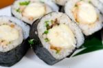 Fresh Sushi Choice Combination Assortment Selection Stock Photo