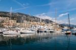 Packed Harbour At Monte Carlo Monaco Stock Photo