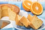 Homemade Orange Cake Stock Photo