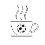 Soccer Coffee Cup Sport Thin Line Flat Design Icon  Illust Stock Photo