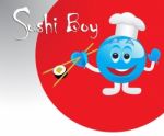 Cartoon Cute Sushi Boy Stock Photo