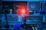 Storage Servers In Data Room Domestic Room Stock Photo