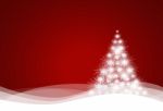 Christmas Tree With Snowflakes Stock Photo