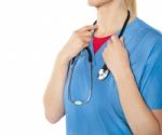 Lady Doctor With Stethoscope Stock Photo