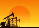 Oil Pumps On Sunset Stock Photo