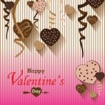 Valentine's Day And Heart Chocolate Party On Colorful Background.  Valentine's Day Party And Full Heart On Colorful Background Stock Photo