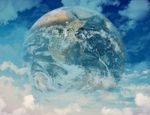 Earth With Clouds Stock Photo