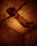 3d Illustration Of Ghost Woman Crawling On The Wall In Haunted House Stock Photo