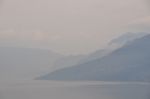 Lake Como In Early Morning Mist 2 Stock Photo