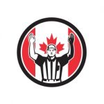 Canadian Football Referee Canada Flag Icon Stock Photo