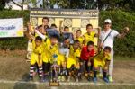 Bangkok, Thailand - Nov 2016: In The Nov 23, 2016. Youth Soccer Match, In Pieamsuwan Elementary School Stock Photo