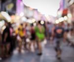 Blurred People In The Street Stock Photo