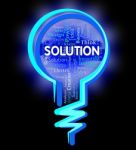 Solution Lightbulb Indicates Succeed Achievement And Goals Stock Photo