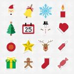 Christmas Sticker Icon Set  Illustration Stock Photo