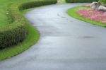 Roadside View Of Beautiful Park Stock Photo