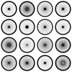 Bicycle Wheel Icon Set On White Background Stock Photo