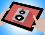 Music On Tablet Indicates Songs 3d Illustration Stock Photo