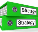 Strategy Folders Show Strategic Planning And Business Processes Stock Photo